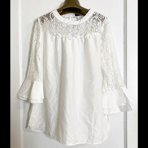 White Blouse with Lace Details